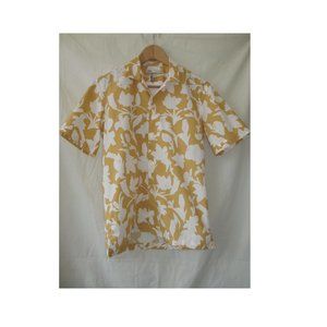 zara new men`s shirt size S SMALL yellow white